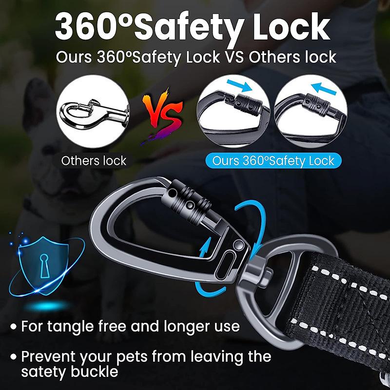 Shock-Absorbing Multi-Function Dog Leash for Large Dogs – Anti-Pull Elastic Design for Walking & Running