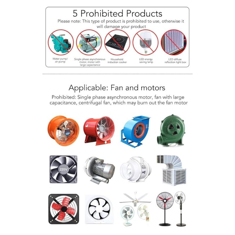 0~220V Motor Drehzahlregler Stufenloser Elektronischer Lüfter Drehzahlregler Variable Regler für Fräsen Lüfter