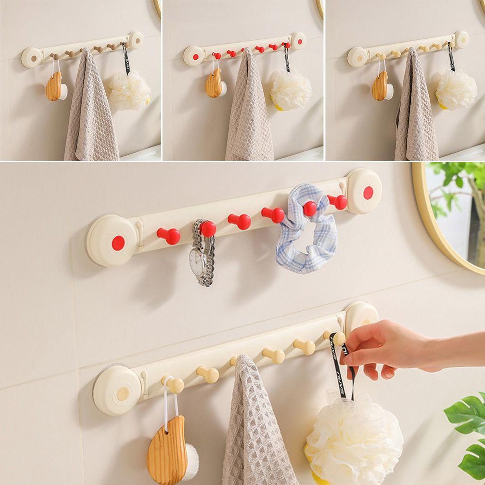 Multi-Purpose Storage Hooks 6 Hooks Bathroom Towel Rack Durable Kitchen Storage Hook  Accessories