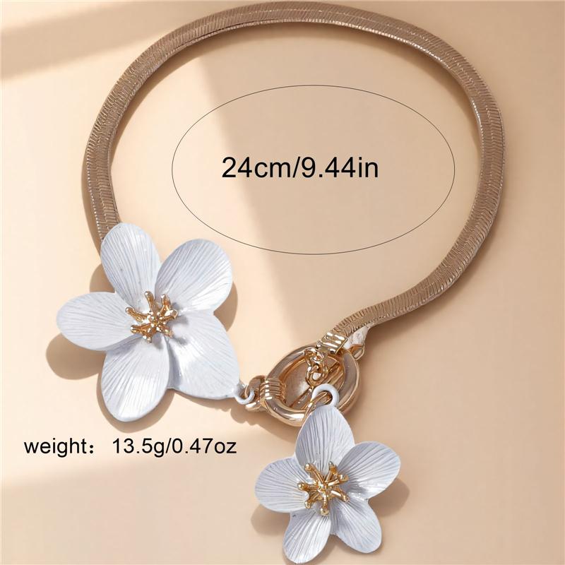 Fashion Cherry Blossom Charm Anklets for Women Summer Beach Accessories Gold Color Chain Anklet Leg Bracelets Wedding Gift