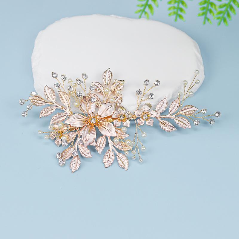 Handmade Bridal Flower Hair Clip – European & American Style Alloy Hairpin for Wedding & Banquet Updo