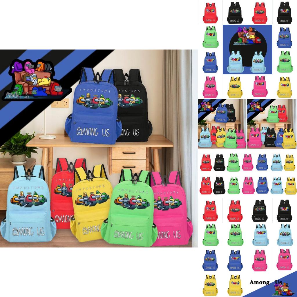 Among Us Student Backpack With Breathable Waterproof Canvas For Casual Travel