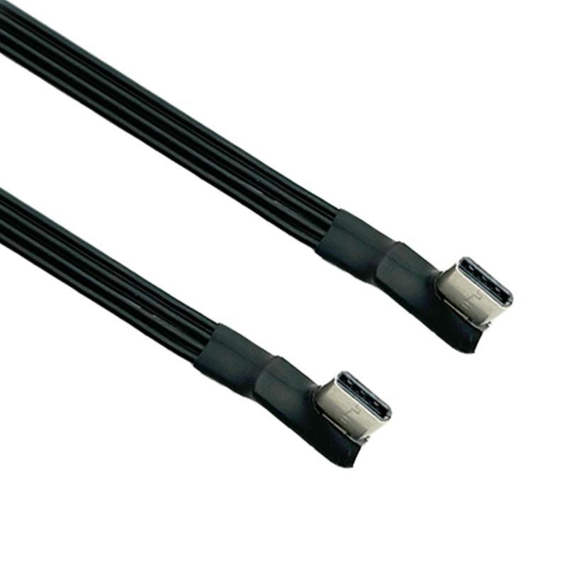 Thin USB 2.0 Type C to Type C Data Cable with Right Angle Connectors Wire for Connection to FPV and More