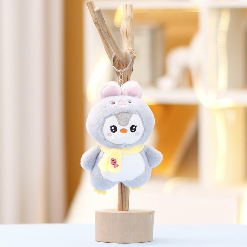 Rabbit Penguin Into Plush Doll Keychain Cartoon Toy Decoration Pendant Gift