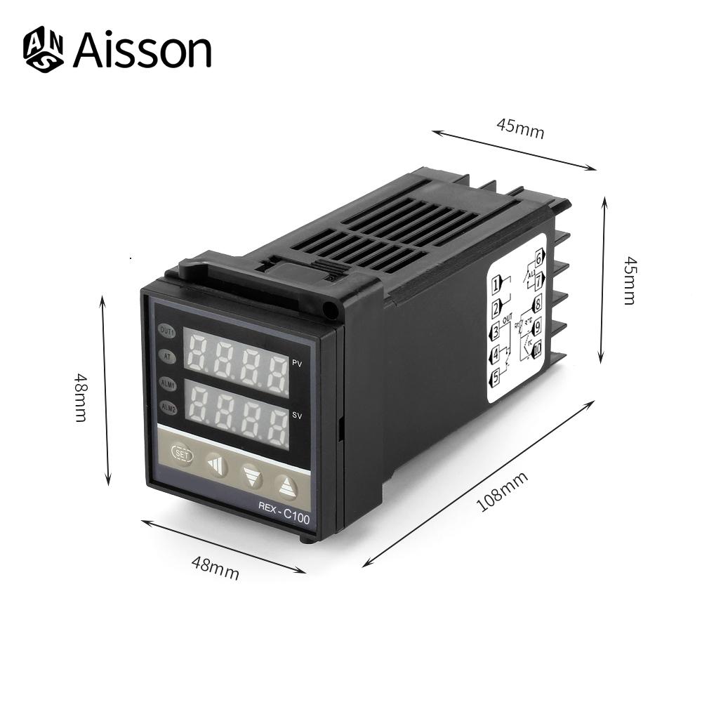 REX-C100 PID Ελεγκτής Θερμοκρασίας Τύπου Κ Μονής Εισόδου Ψηφιακή Οθόνη Θερμοστάτης AC110V-240V Ρελέ Έξοδος SSR 400℃