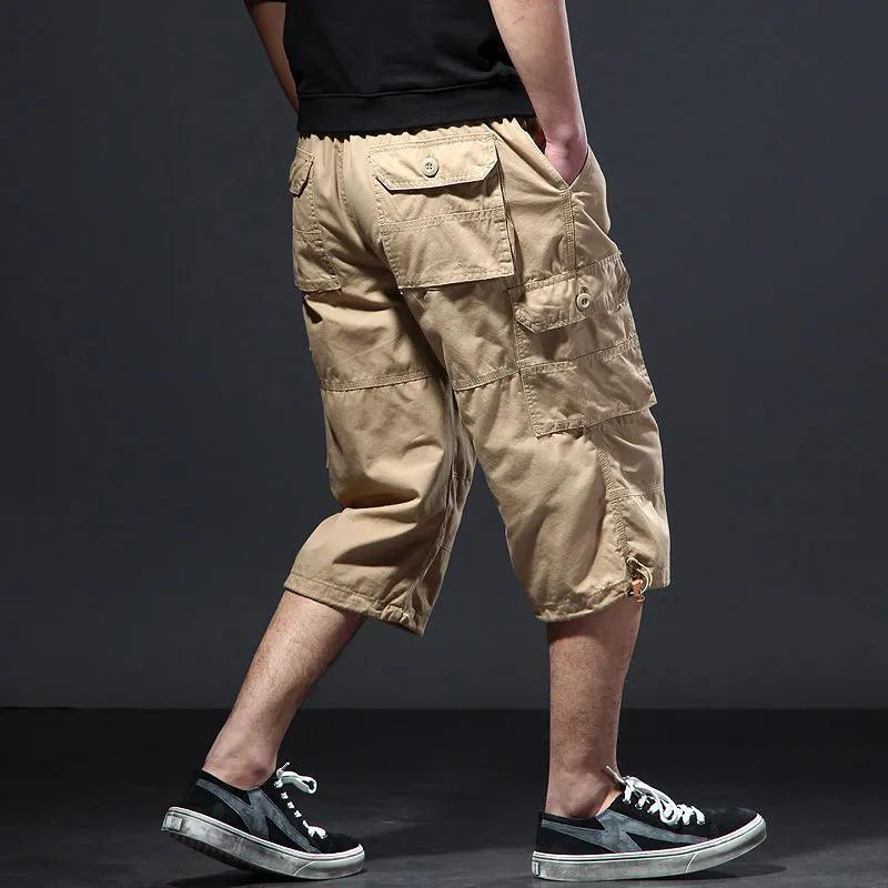 Pantaloncini cargo da uomo, estivi, larghi, casual, con elastico in vita, grandi dimensioni, pantaloni da jogging all'aperto, tendenza, multi tasche