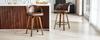 Set di 2 sgabelli da bar con schienale a forma di fiore, legno curvato, ecopelle PU, poggiapiedi in metallo, moderni