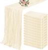 10PCS Terracotta Semi-Sheer Table Runner Gauze Cheesecloth Table Setting Dining Wedding Reception Events Christmas Fall Decor