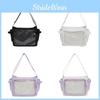 Contemporary Soft Nylon Square Bag For Women With Color Block Style And Single Strap Design