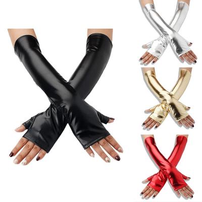 Sophisticated Look Stylish 40Cm Fingerless Leather Gloves Available Now