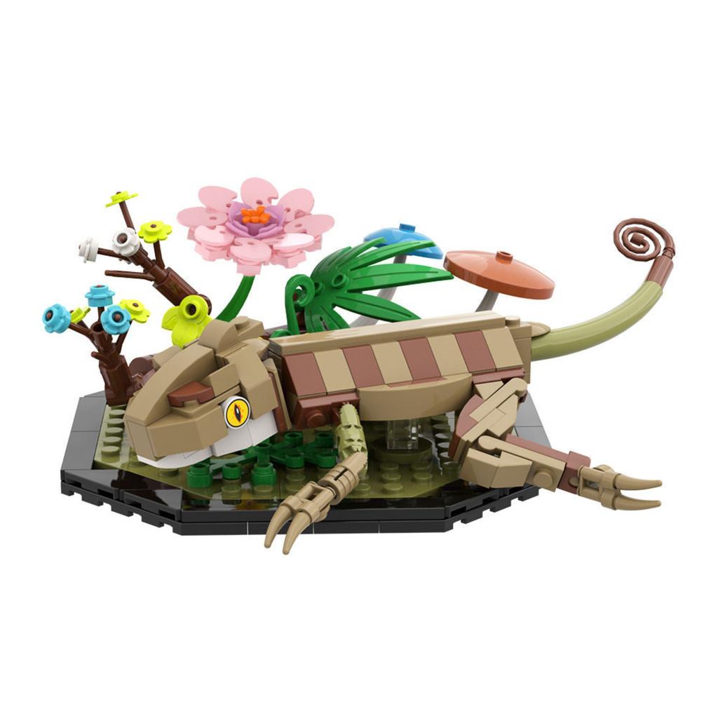 Reptile Tail Lizard Building Blocks Small Particle Assembly Toy Educational Construction Set for Children Compatible with Standard Bricks