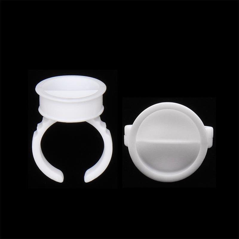 100 Pcs Eyelash Glue Ring Cup for Microblading & Pigment, Disposable Plastic