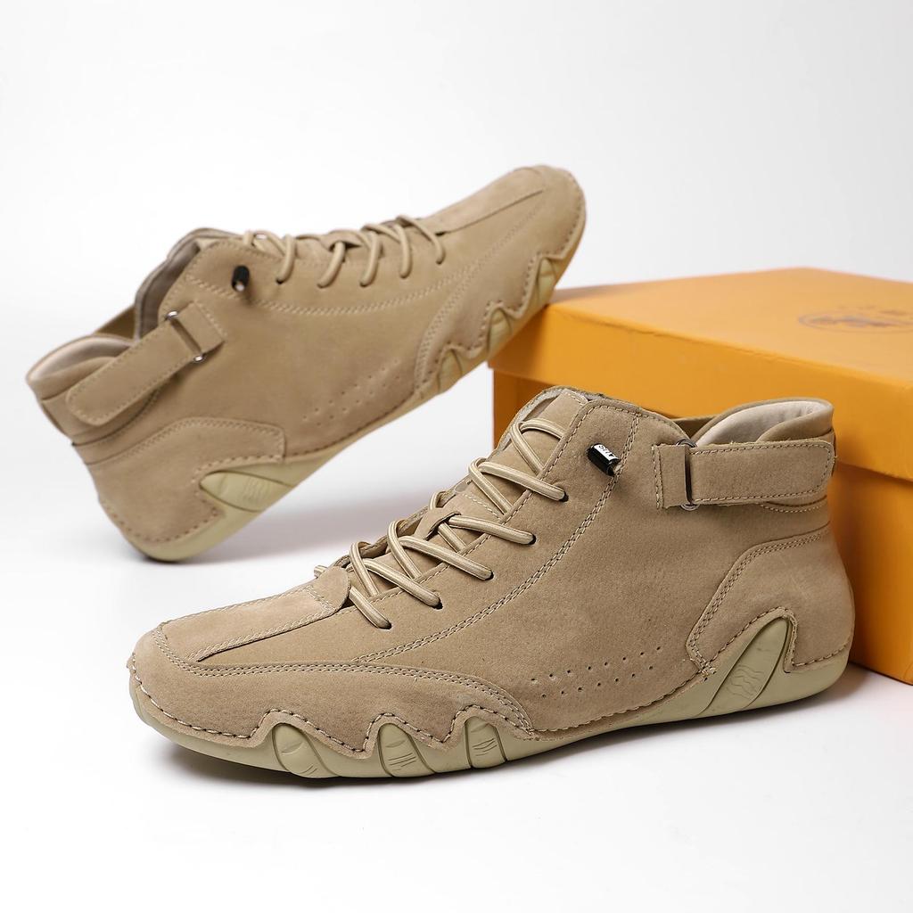 Men's High-Top Casual Winter Boots - Plush Velvet Lined Martin Shoes