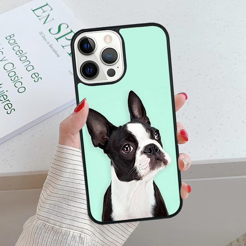 Boston Terrier Dog Faces Phone Case For iPhone 17 Air 15 16 16e 14 13 Pro Max Coque 12 11 Pro Max PLUS fundas cover