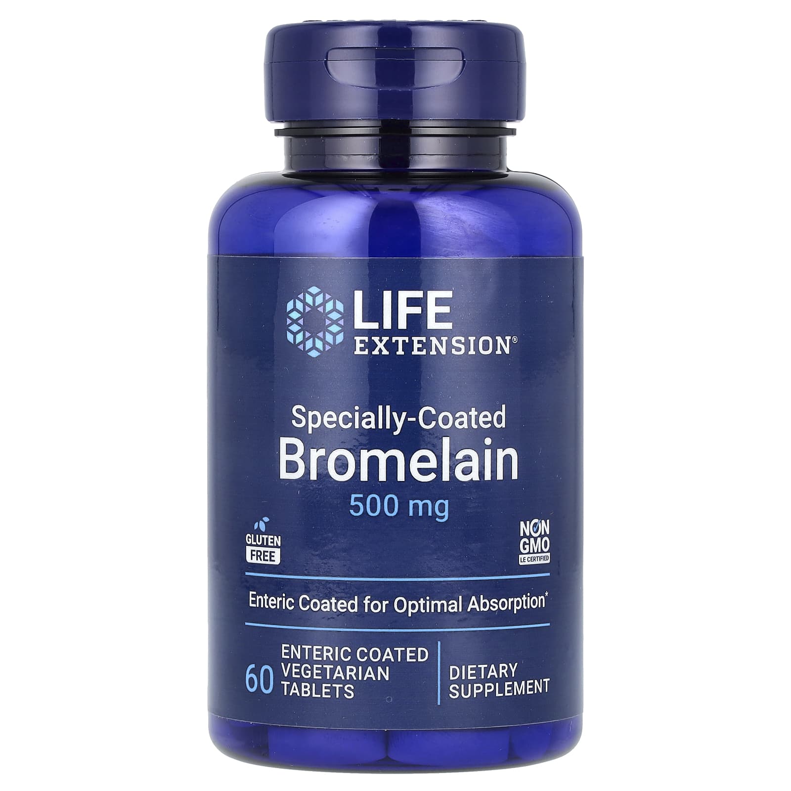 

Specially coated bromelain, 500 mg, 60 enteric coated tablets