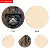 Retro Wooden Sign with Cool Cat Pattern - Unique Wall Pediments - Ideal for Front Door, Yard, Wall Decor