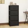 1PC Room Vanity with 4 Drawers, Fabric Vanity, Bedroom, Closet, Vertical Storage Unit for Office, Black