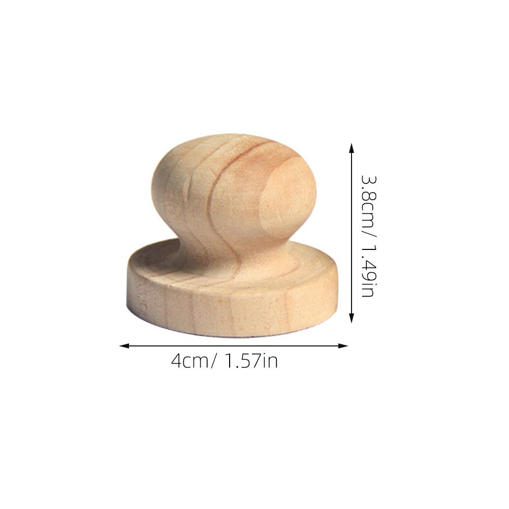 

5Pcs Solid Wood Handle Stamp 5Cm Eco Friendly Reusable DIY Craft Seal for Diary Letters Scrapbooking Invitations Cards