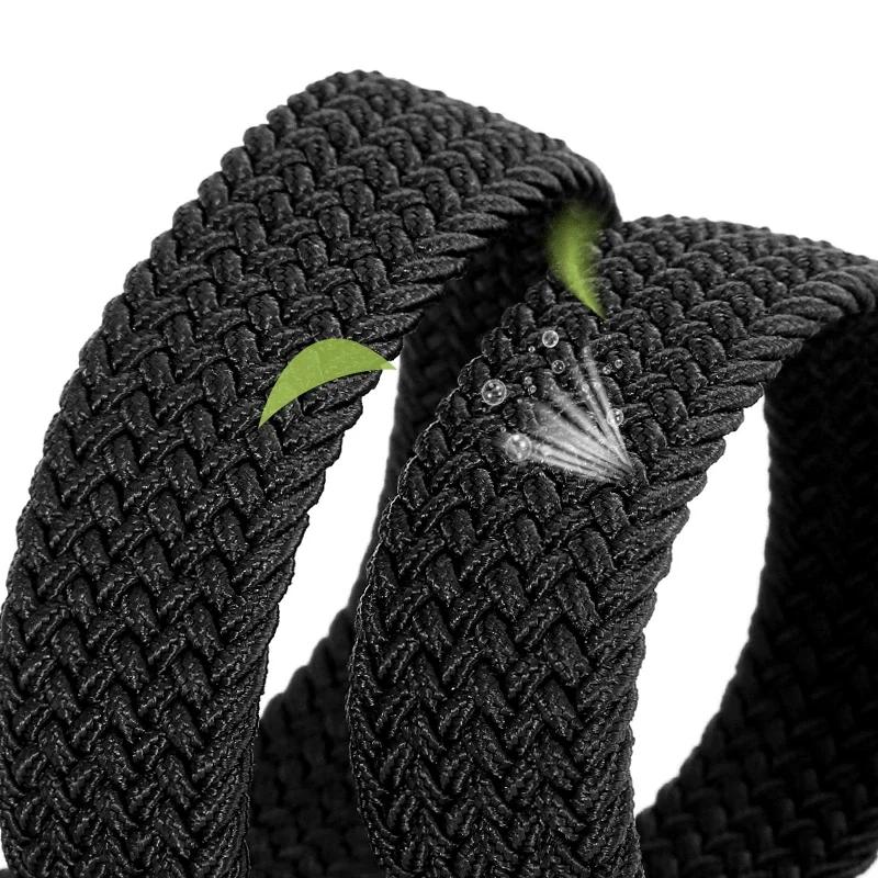 New Non-hole MEN'S AND WOMEN'S Woven Belt Elastic Stretch Canvas Belt Female Versatile Student Pants Belt