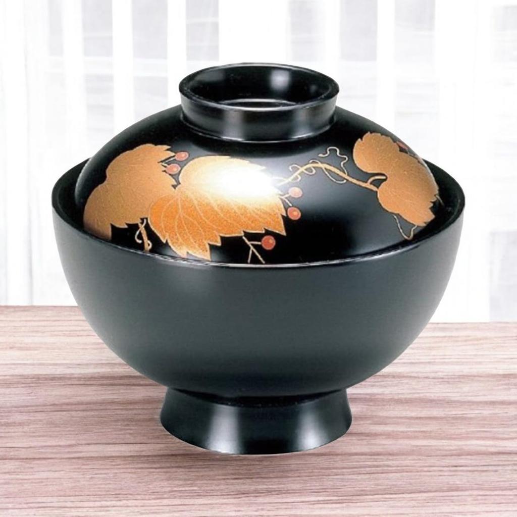 Miso Soppskål TA Senzai Rund Skål Svart Murgröna 12cm x Tillverkad i Japan J-kitchens 4-tums 10.5cm