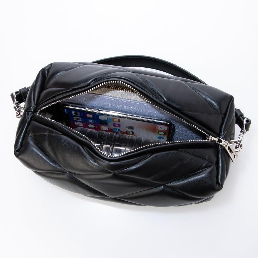 Kakatoo Quilted Square 2-Way Bag 70-00-00610 Women's Black