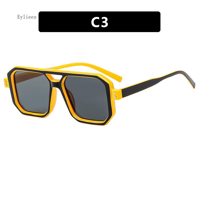 Trendy Square Steampunk Sunglasses Men Women Personality Double Beam Rivet Sports Candy Color Punk Beack Sun glasses for Women