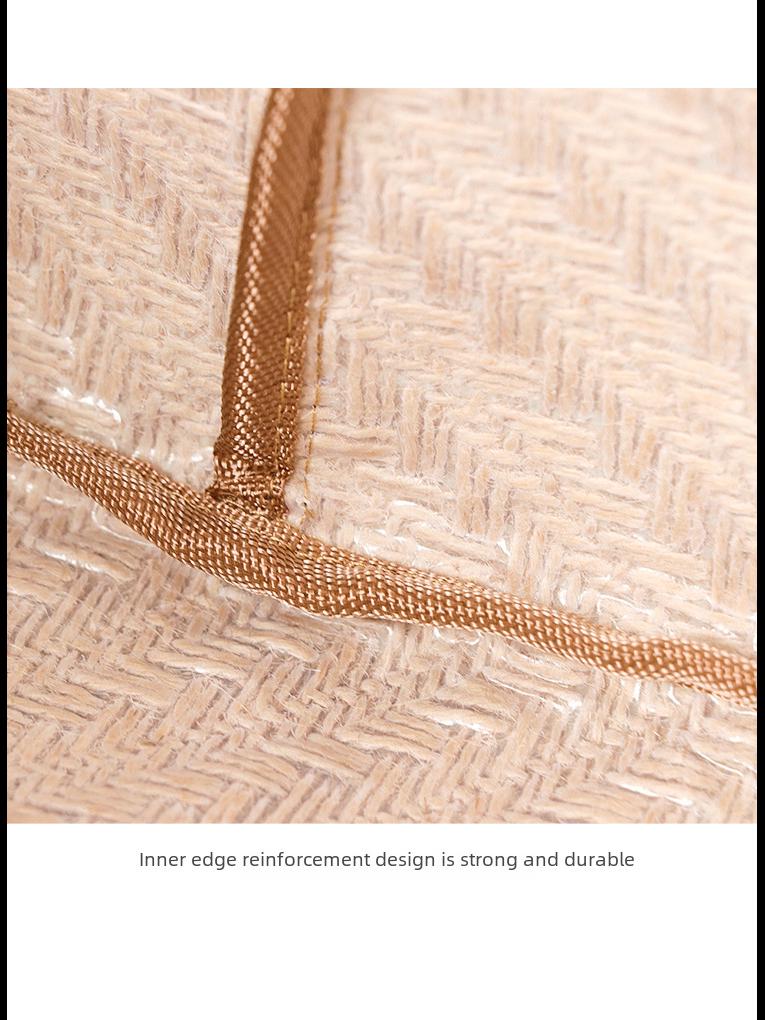 Simple Foldable Woven Jute Fabric Storage Basket for Wardrobe