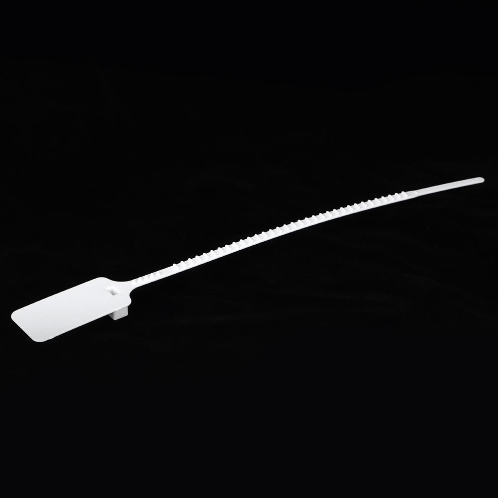 100pcs Anti Theft Disposable Label Cable Tie Identification Mark Signs Self Locking Ties(White )