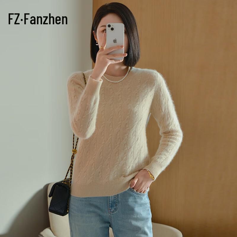 

Fanzhen Women s 100% Wool Thickened Crew Neck Sweater 2XL