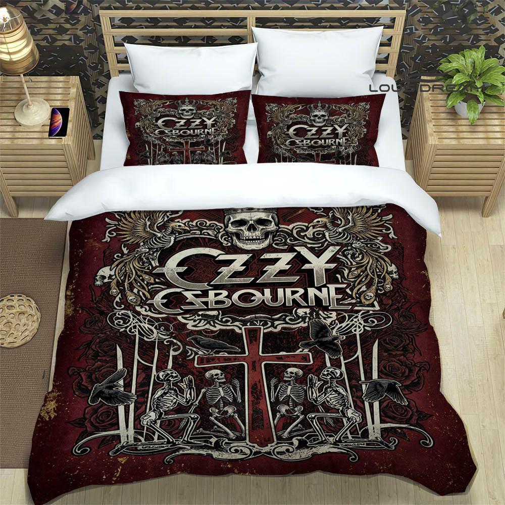 Set Biancheria da Letto Stampati Ozzy Osbourne squisito set di biancheria da letto copripiumino set piumone set biancheria da letto lusso regalo di compleanno