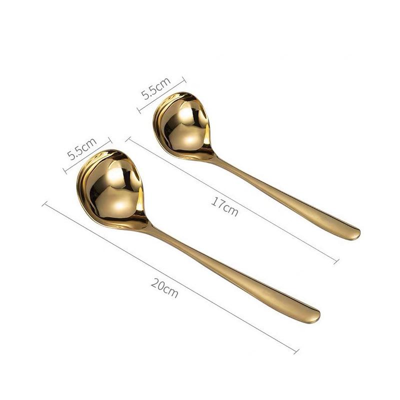 1Pcs 304 Stainless Steel Soup Spoon Soup Spoon Rice Spoon Long Handle Thickened Big Head Cutlery Household Kitchen Set Soup Spoo