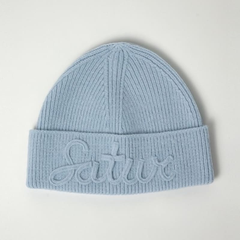 SATUR Setter Flowing Logo Beanie_Sky Blue