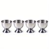 2pcs Stainless Steel Egg Cups Holder Soft Stand for Boiled Tabletop Cup Kitchen Tool Set Round Silver Eggs Cup Holder
