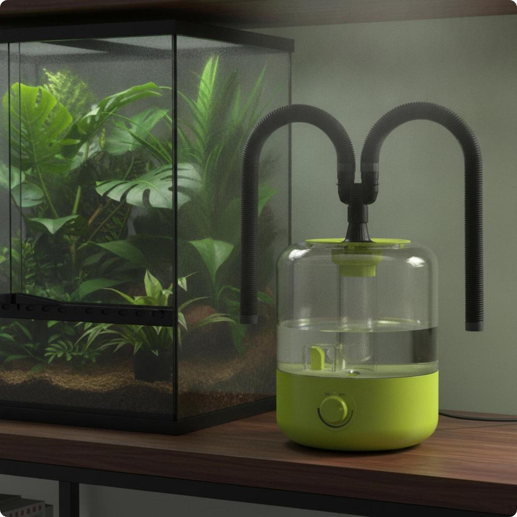 Reptile Mist Tool Compact Humidifier with Hose Tabletop for Vivarium Single Tube Eu