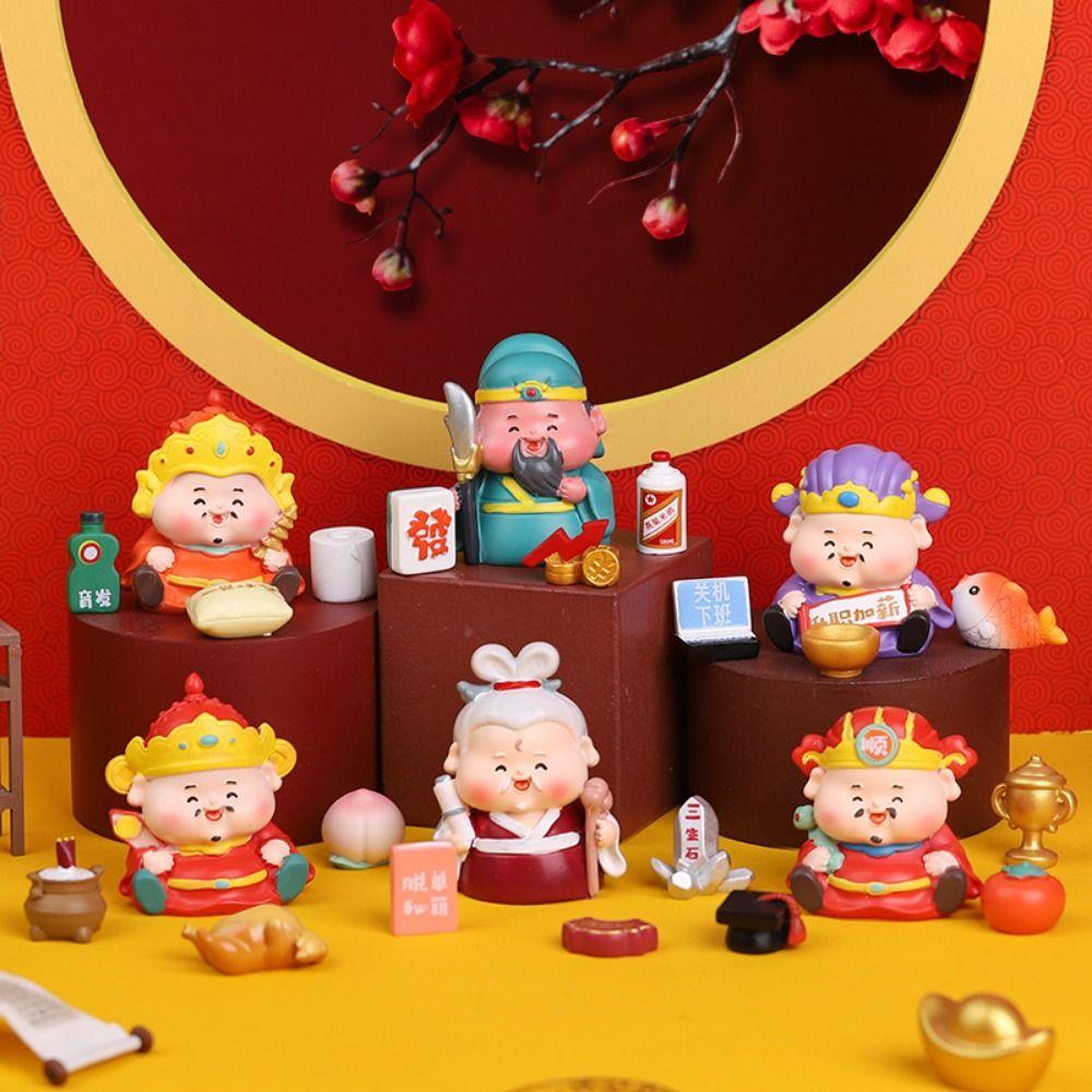 Cartoon Fengshui Sculpture Creative Lucky Ornaments God of Wealth Decoration  Good Luck Ornament