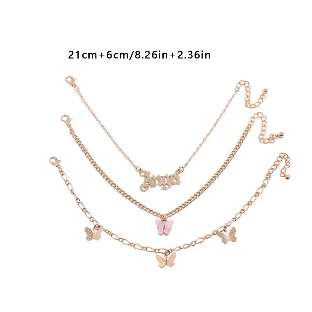 Multi Layer Anklet Letter Animal Shape Pendant Foot Chain Charm Jewelry Gift for Girls Women
