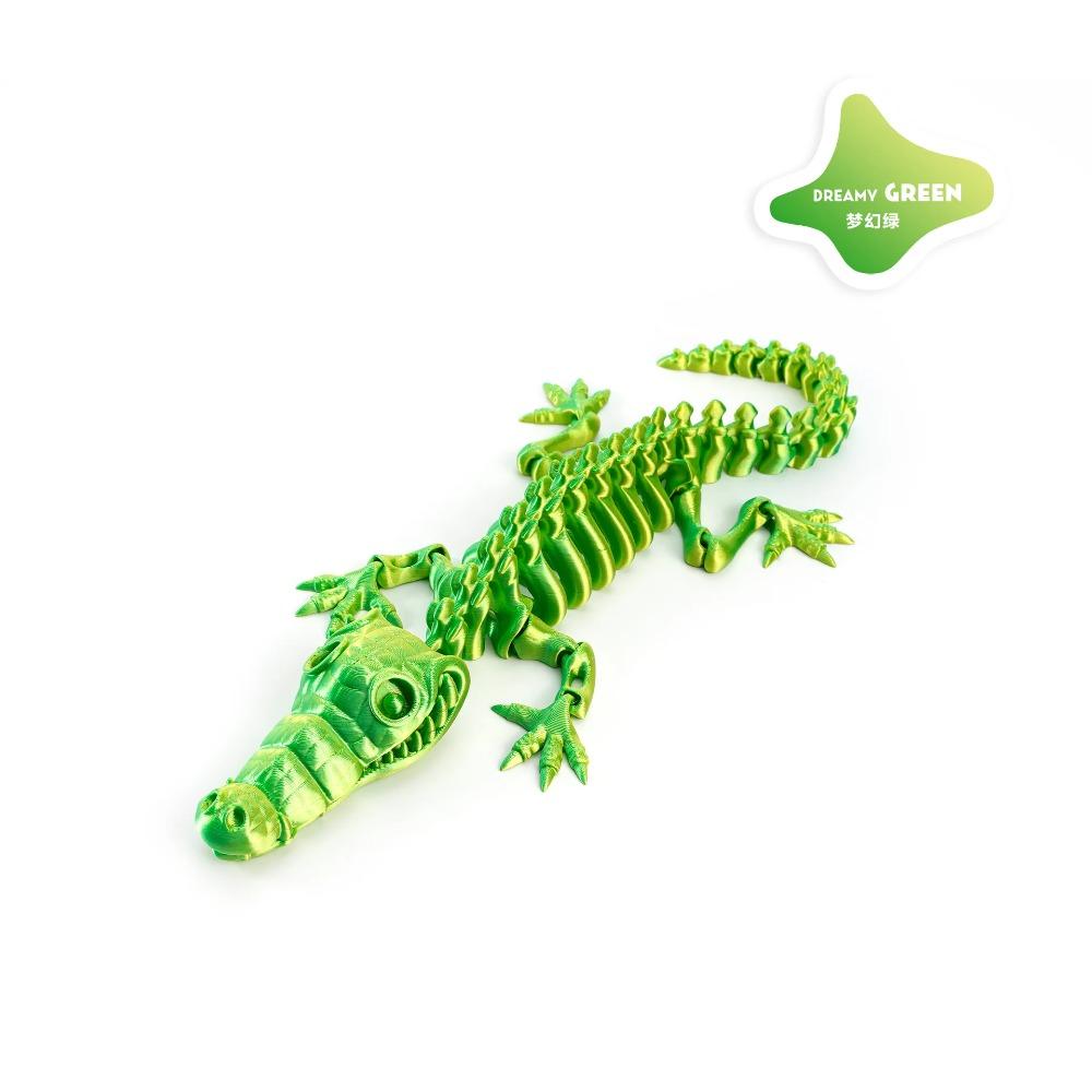 3D Printed Crocodile Bones Skeleton Model Movable Joints Articulated Cool Desktop Creative Ornaments Action Figures Toy for Kids (Green,23CM) зелёный