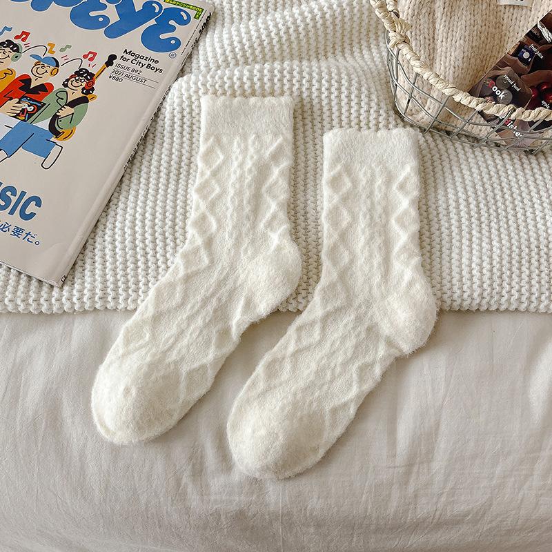 Australische Samtsocken für Damen Herbst und Winter, Nerzsamtsocken, Wadenlange Socken, Mit Samt verdickt, Warme Schlafsocken