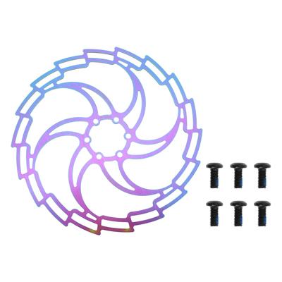 BULLSPANN 1 Satz Fahrrad Scheibenbremse 203mm Fahrrad Bremsscheibe Rotor mit 6 Fahrrad Floating Scheibenbremsrotor für Mountain Road Verschiedene Farben Rotor,