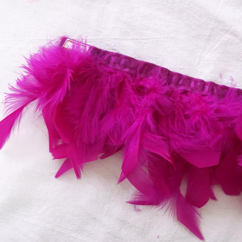Encrypted Turkey Feather Fire Piece Feather Cloth Edge Skirt Lace Feather Lamp Diy Dance Clothes Accessories Decorative Materials