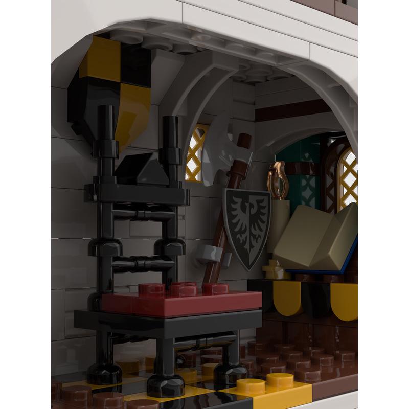 White Pagoda Medieval Architecture Lego-Compatible Creative Toy Model for Kids