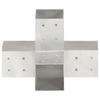 VidaXL Connecteurs de poteau 4 pcs Forme en X Métal galvanisé 81x81 mm