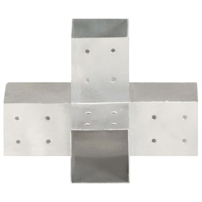 VidaXL Connecteurs de poteau 4 pcs Forme en X Métal galvanisé 81x81 mm