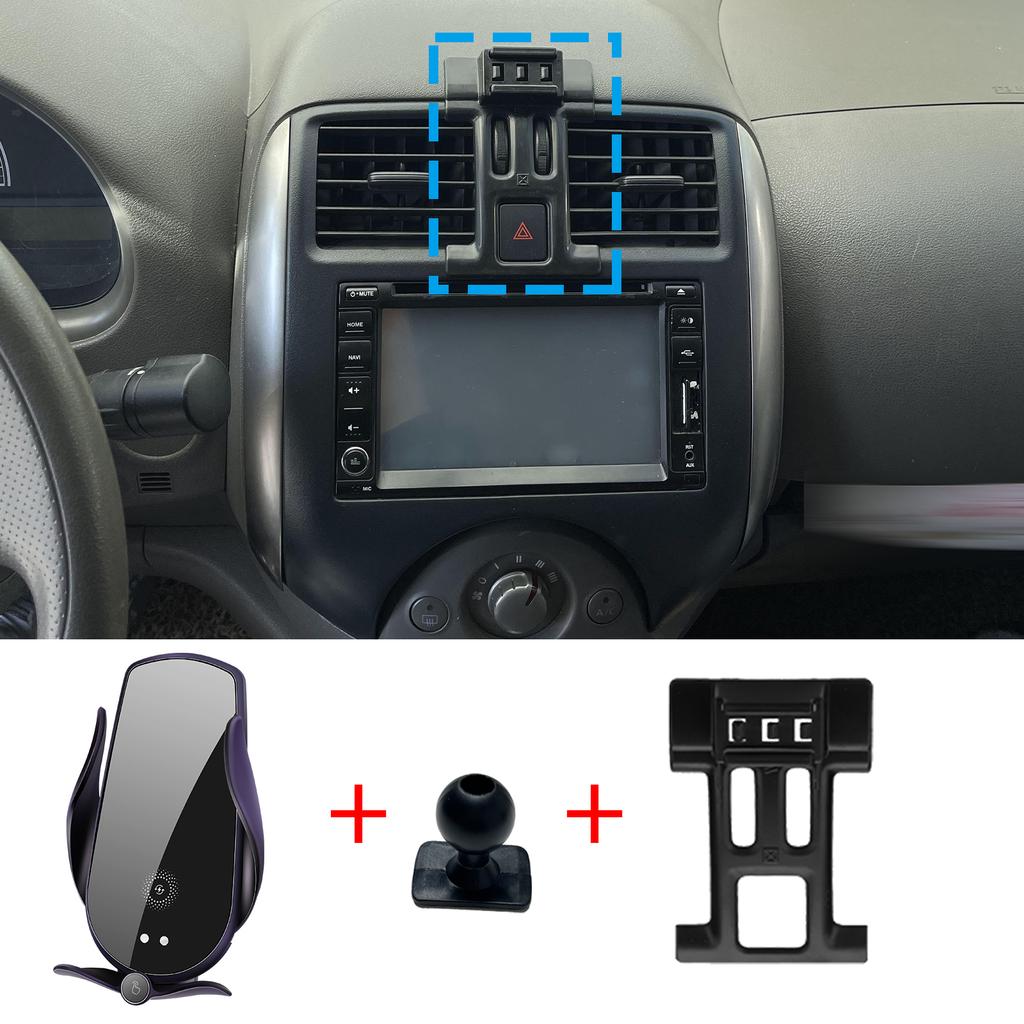 for Nissan Armrest Versa Sunny N17 2011 2012 2013 Car Mobile Phone Holder GPS Bracket Navigation Stand Auto Accessories