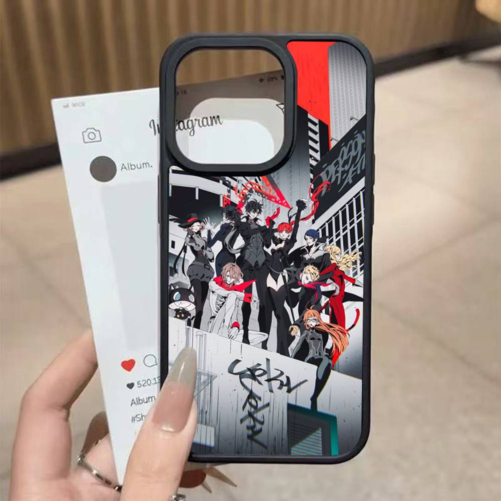 Game P-Persona 5 Cool Black Silicone Hard Plastic Phone Case For Iphone 17 Air 16 15 14 13 12 11 Pro Max PC TPU