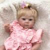 Lifelike 18 Inch Reborn Babies Doll Bettie Soft Cloth Body Cotton Stuffed Simulation Doll with Short Gold Hair Lovely Newborn Dolls for Kids Xmas Gift