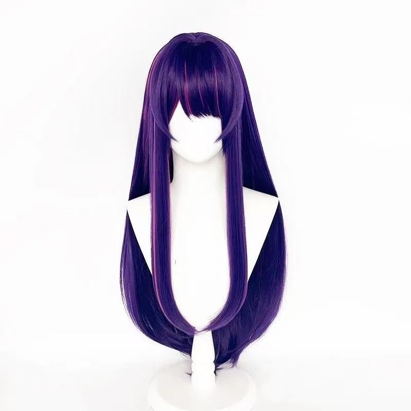 Parrucca Cosplay Anime, Hoshino Ai Viola Lunga Liscia Fibra Sintetica ad Alta Temperatura Parrucca