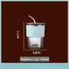 Glass Sipper Cups Reusable Spill-Proof Drinking Cups with Lid Straw for Birthday Party Travel Xmas Juice Mug Water Bottle Cups