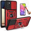 Protective Case - PROSHOP - Samsung A02S - Red - Anti-Scratch - Shockproof Back Ring