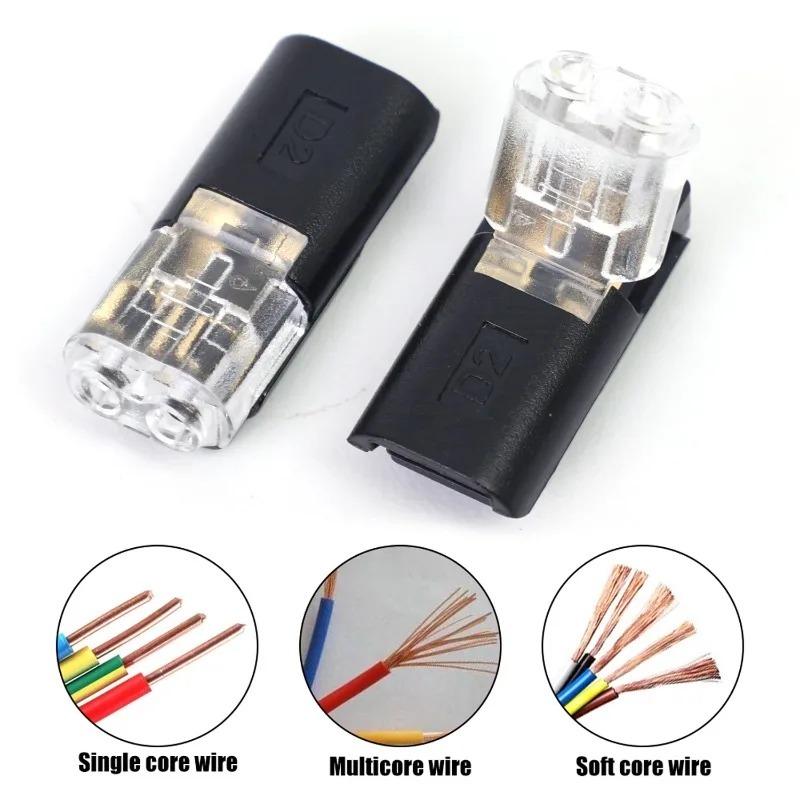 60PCS D2 Quick Splice Wire Connector Kit Automotive Waterproof Heat Shrink Butt Connectors Plug In Type Wiring Harness Repair